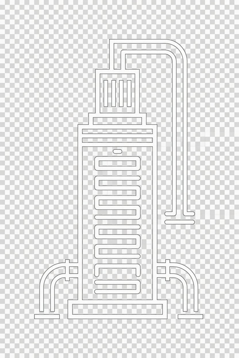 Distillation column with overhead condenser and reflux piping