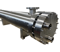 shell and tube process condenser with removable bundle