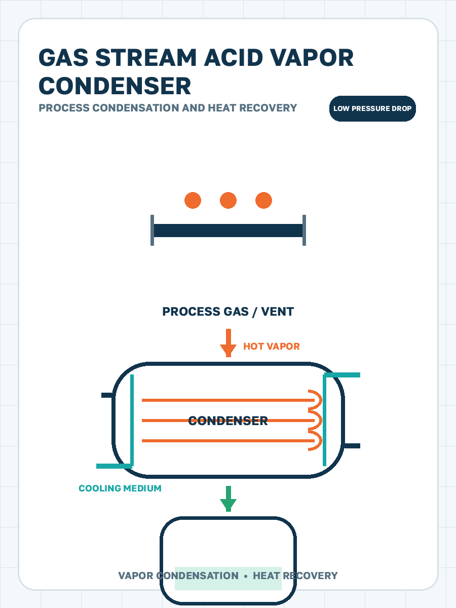 Acid vapors vapor condenser