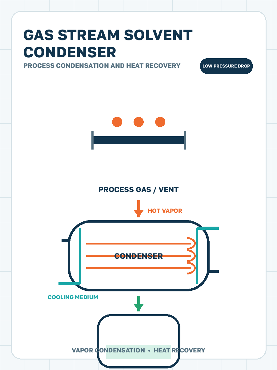 Solvents vapor condenser