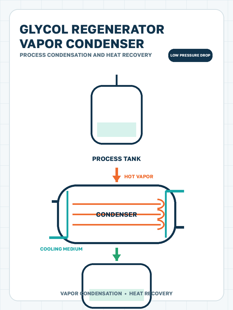 Glycol regenerator vapors vapor condenser