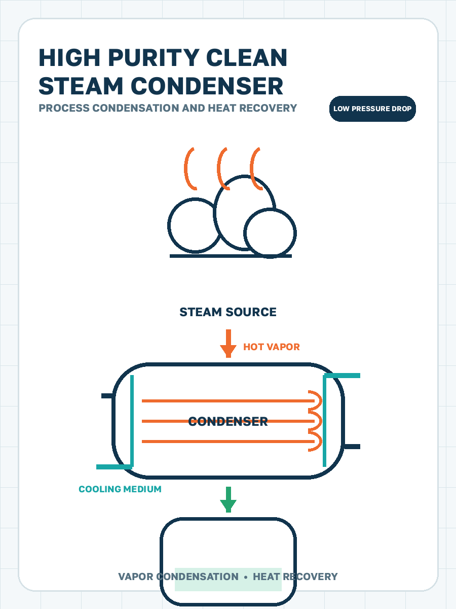 Clean steam condensation for high-purity process systems process condensation illustration