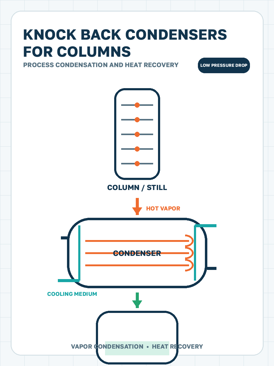 Knock-back condensers for columns process condensation illustration