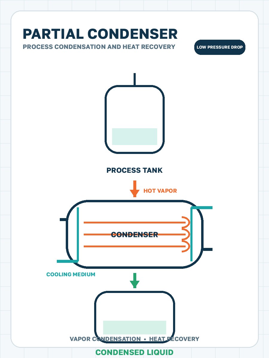 Partial condensers process condensation illustration