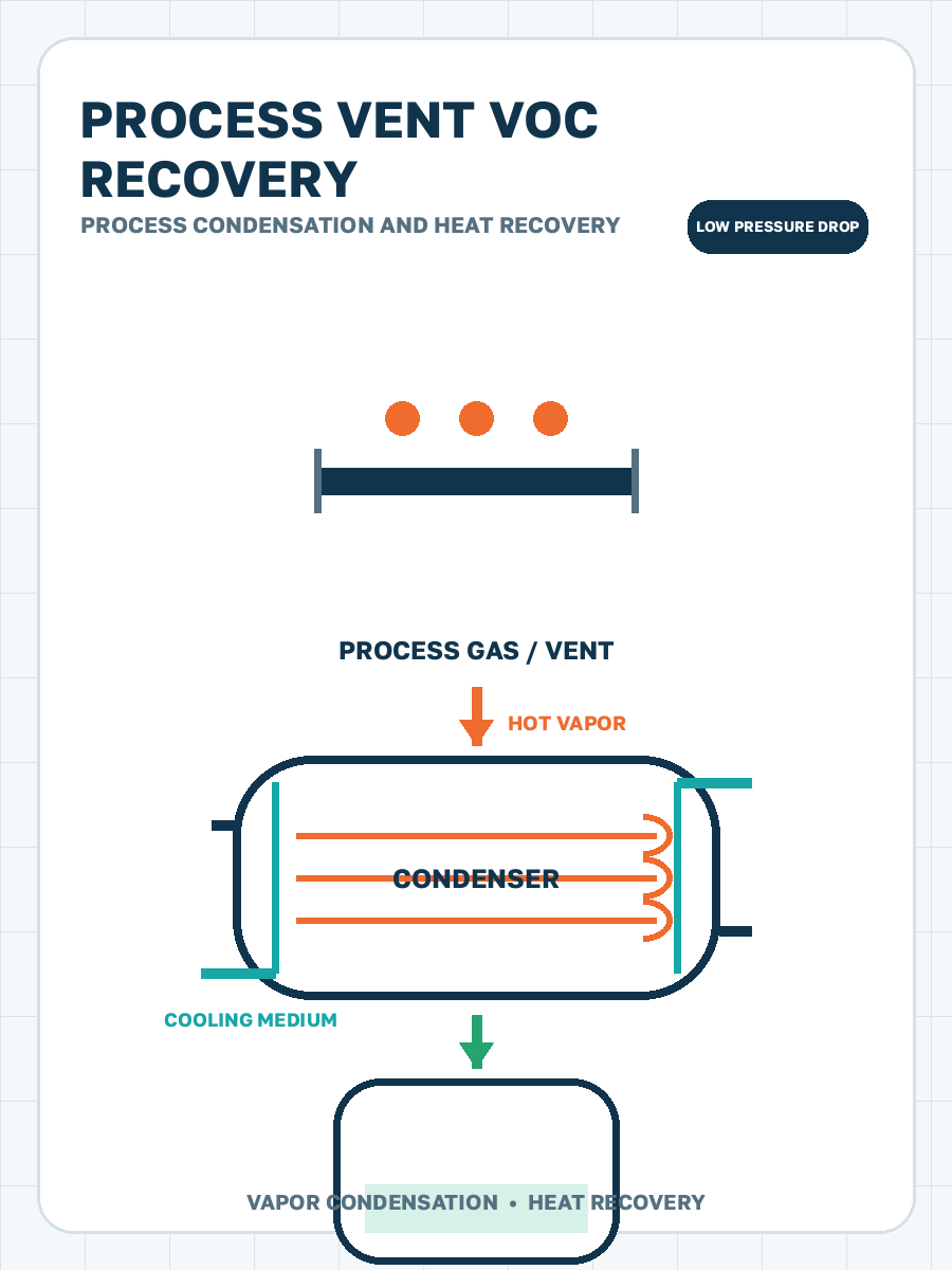 VOC condensation from process vents process condensation illustration
