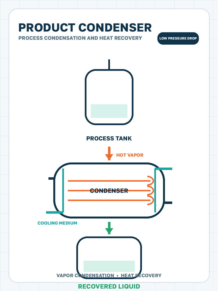 Product condensers process condensation illustration