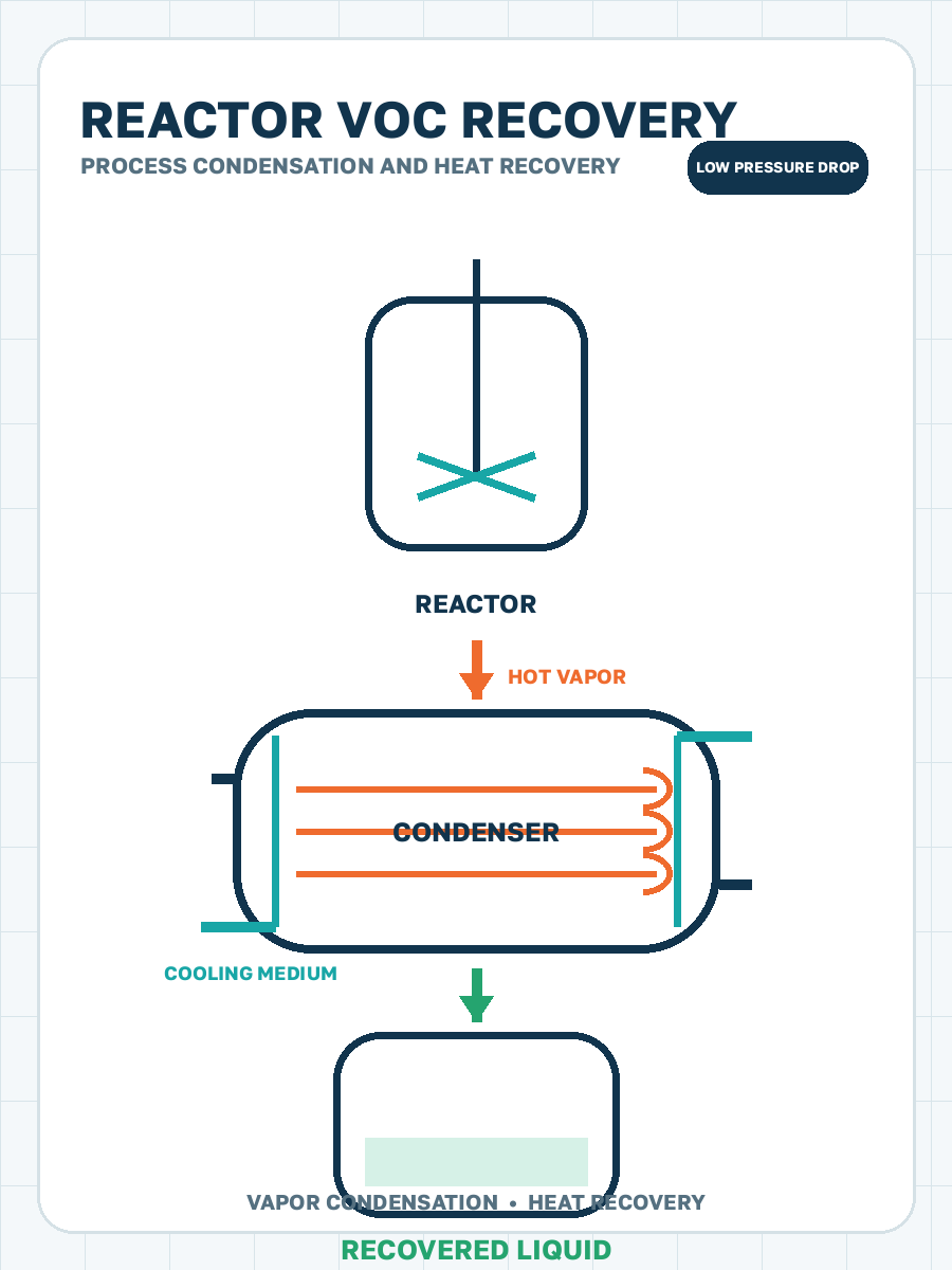 VOC condensation from reactors process condensation illustration