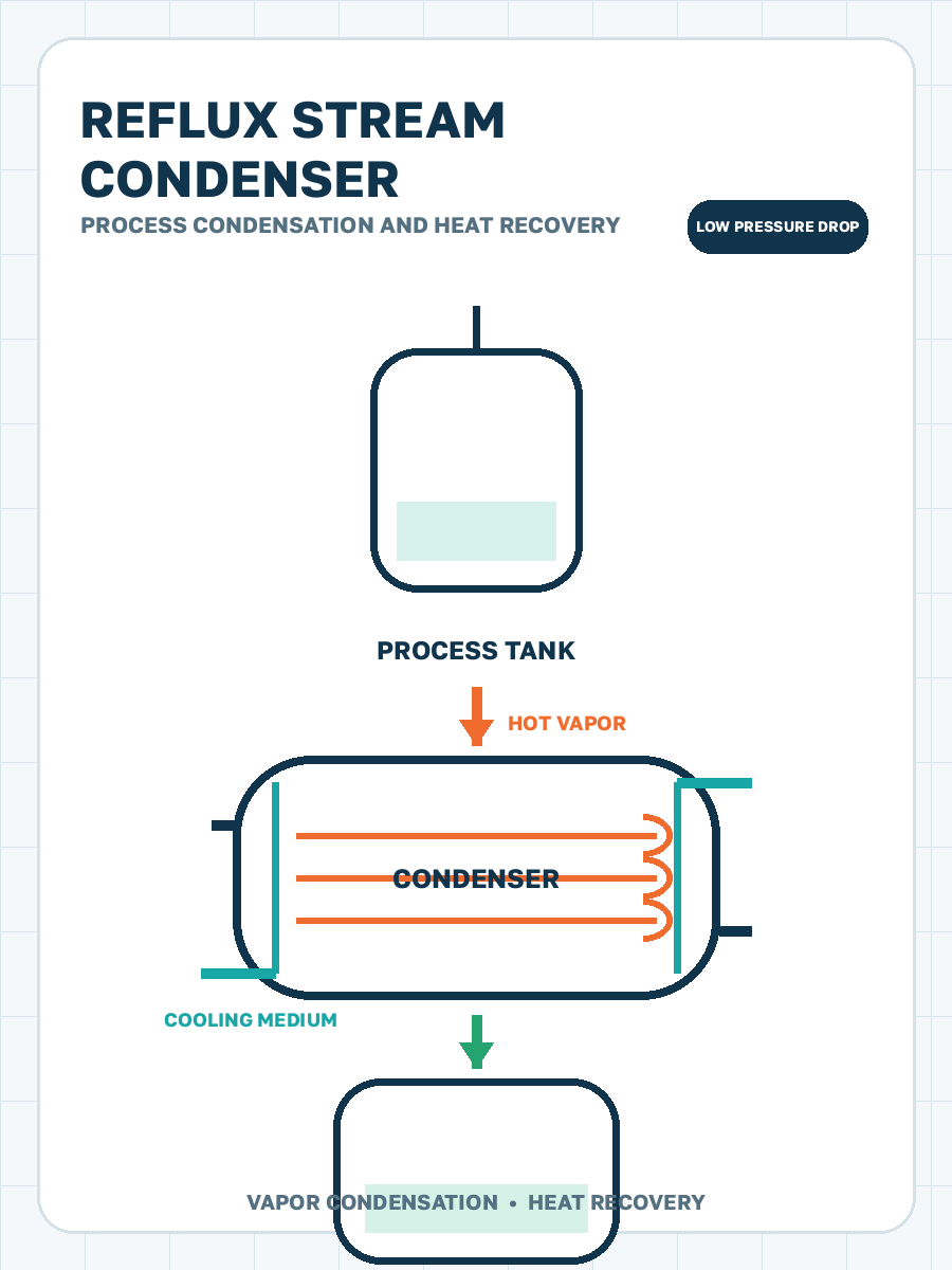 Condensing reflux streams process condensation illustration