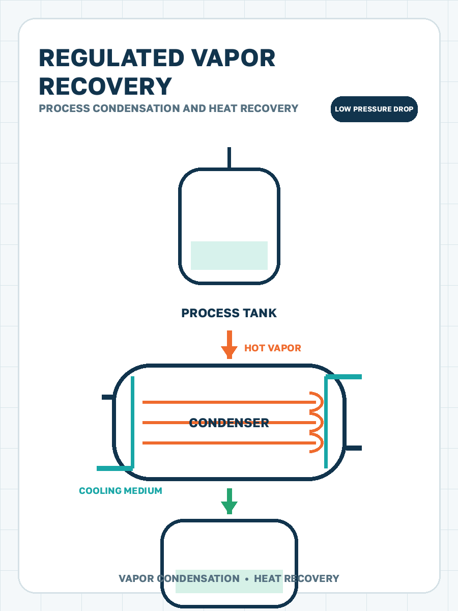 Condensing regulated vapor streams process condensation illustration