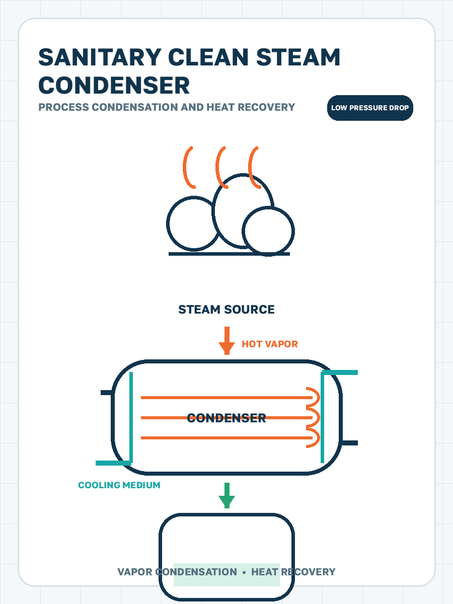 Clean steam condensation for sanitary systems process condensation illustration