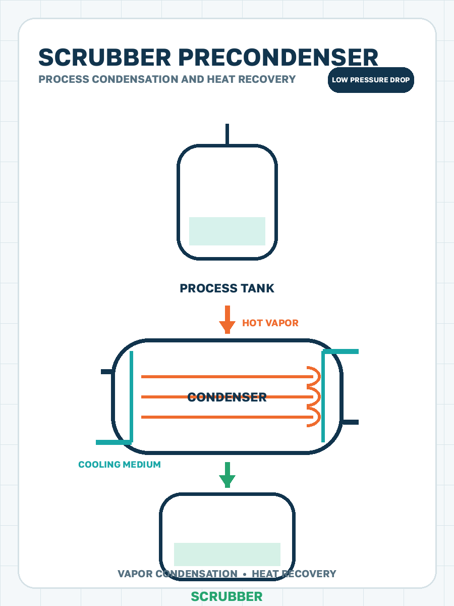 Condensers upstream of scrubbers process condensation illustration