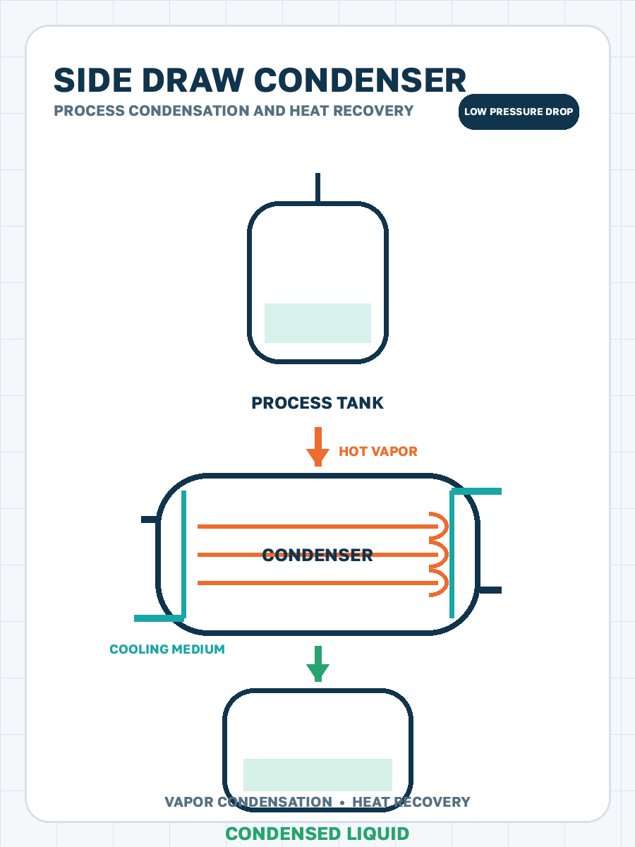 Condensing side draws process condensation illustration