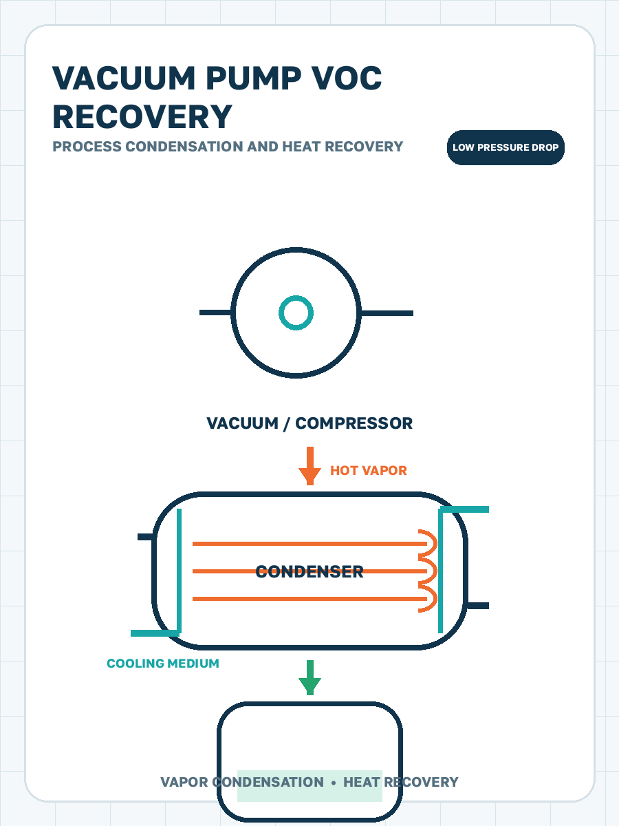 VOC condensation from vacuum pumps process condensation illustration