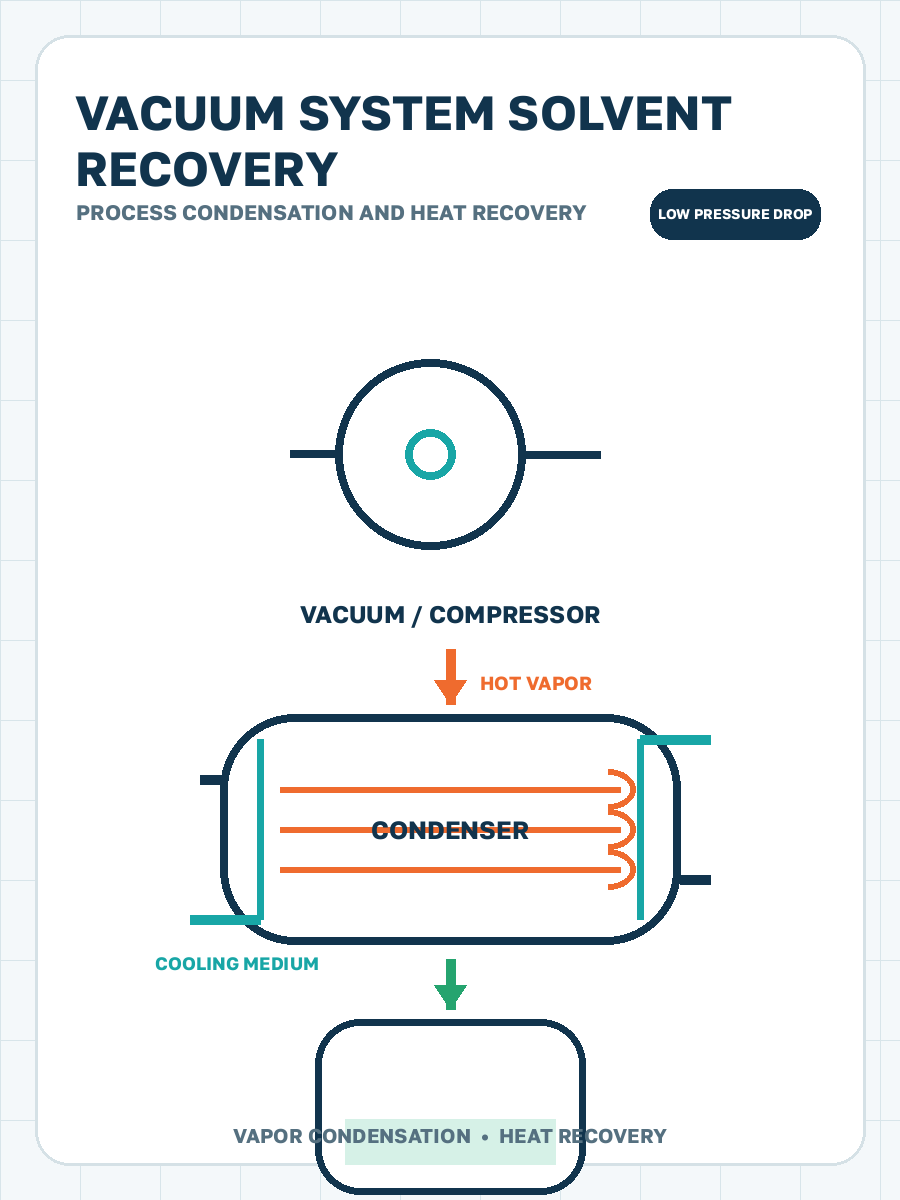 Solvent vapor condensation from vacuum systems process condensation illustration
